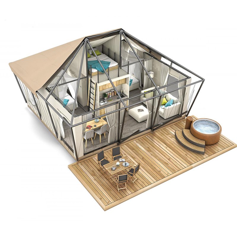 Outdoor Glamping Safari Camping Tent Prefab Houses Modern Villas