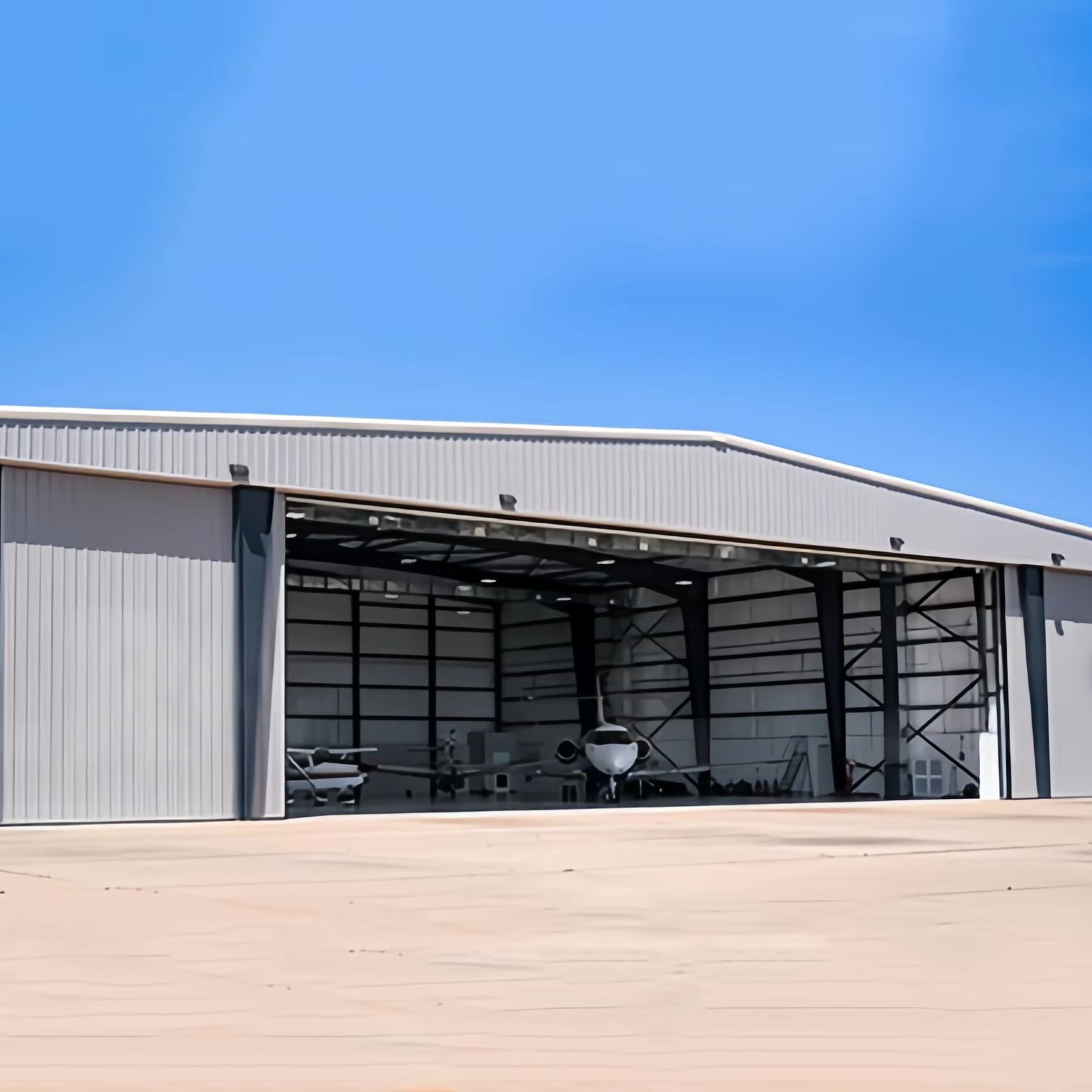 Large-span Cheap Modular Steel Structure Aircraft Hangar For Private Airplane