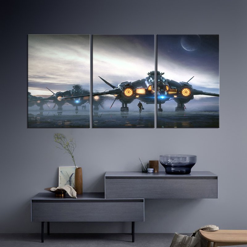 HD 5pcs Star Citizen Aircraft Poster Video Game Picture Printed Canvas Cool Wall Decor Art Air Plane Print Poster Room Decor