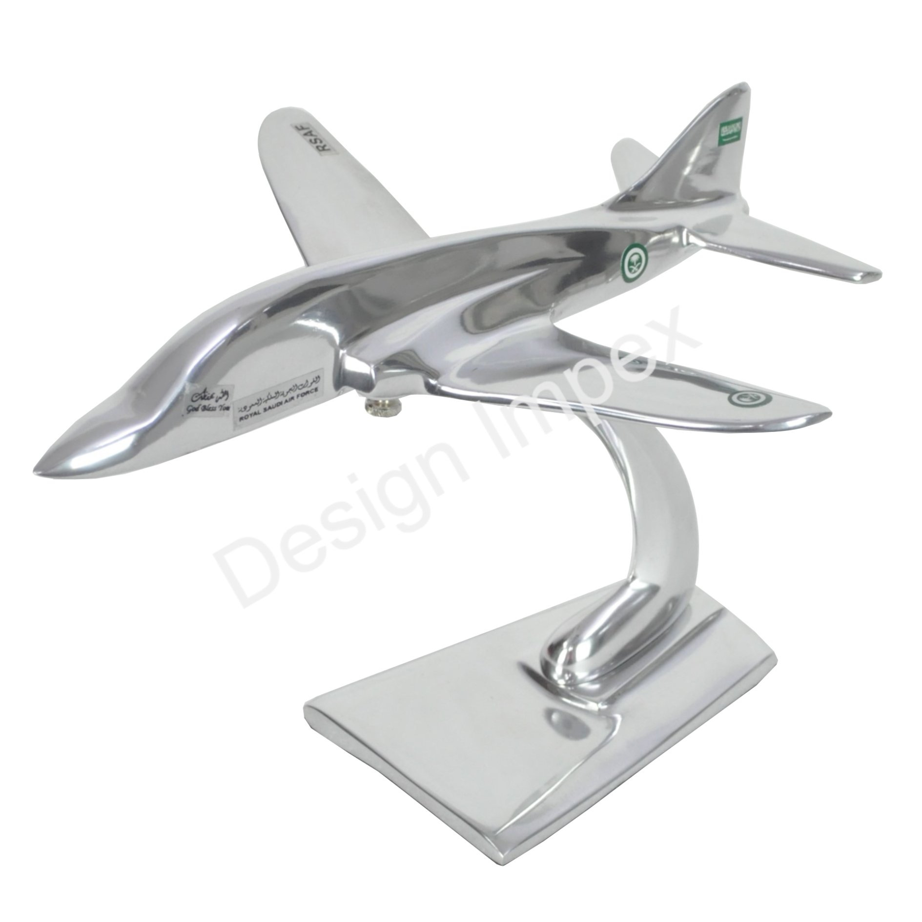 Trending Airplane Models Bae Hawk Royal Saudi Airforce Trainer Metal With Stand Base Aircraft Model Powder Coated 11'' Inch Grey