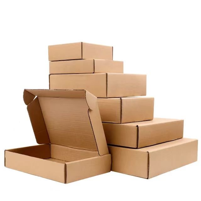 Solid Color Three-Layer Corrugated Paper Packing Box Express Packed Clothing Underwear Extra Hard for Aircraft Transportation