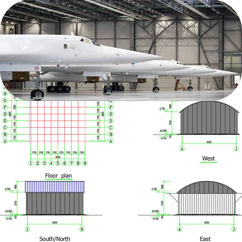LONTE Portable Steel Structure Airplane Storage Buildings Steel Structure Building aircraft Airplane aircraft Hangar