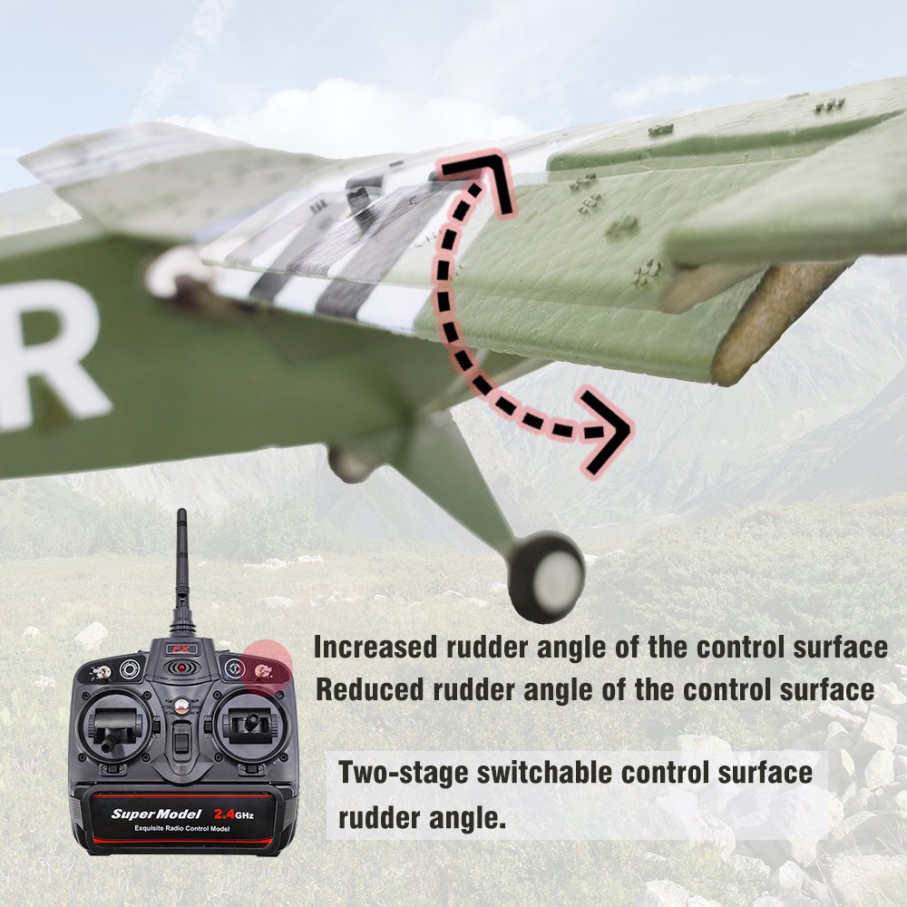 Factory HOSHI FX-9703 RC Helicopter J3 1/16 Scale Remote Control Aircraft Model J3 Brushless 4CH 6-Axis Stabilized 3D Fixed Wing