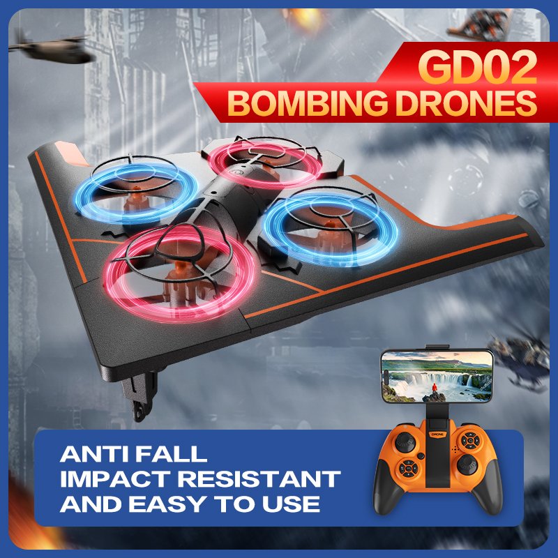 2024 New Arrival Global Drone GD02 Remote Control Aircraft Fighter Jet With Cool Light Effect Land and Air Mode Of Flying Toys