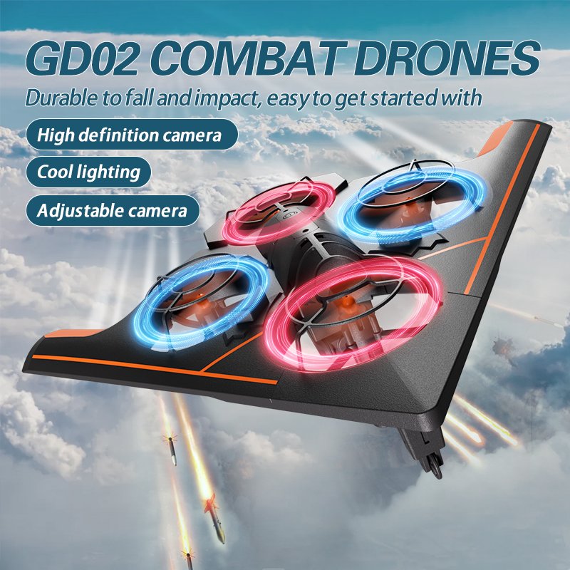 2024 New Arrival Global Drone GD02 Remote Control Aircraft Fighter Jet With Cool Light Effect Land and Air Mode Of Flying Toys
