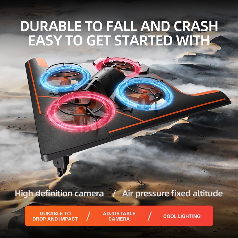 2024 New Arrival Global Drone GD02 Remote Control Aircraft Fighter Jet With Cool Light Effect Land and Air Mode Of Flying Toys