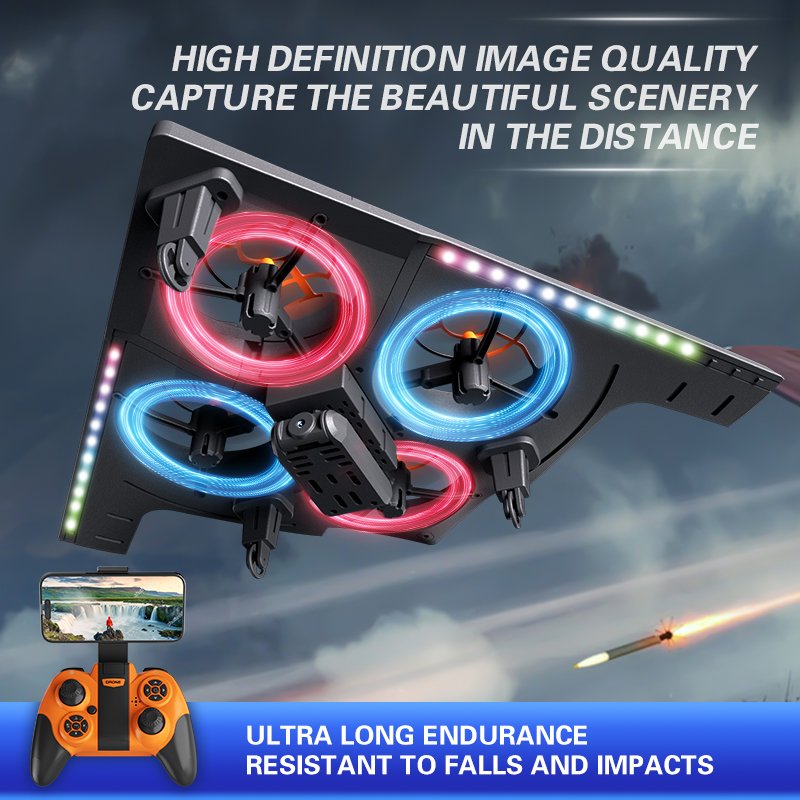 2024 New Arrival Global Drone GD02 Remote Control Aircraft Fighter Jet With Cool Light Effect Land and Air Mode Of Flying Toys