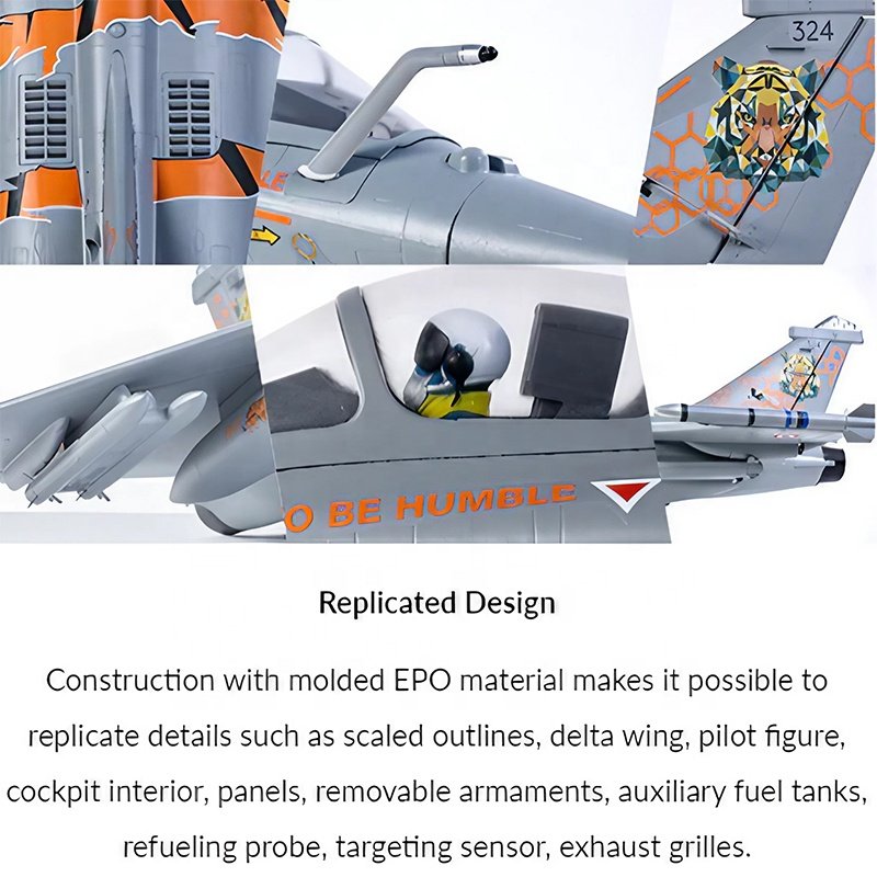 Reflex V2 Equipped FMS 64mm Rafale EDF Jet PNP Precision Flying Model RC Jet Fighter Dassault Design Tiger Meet