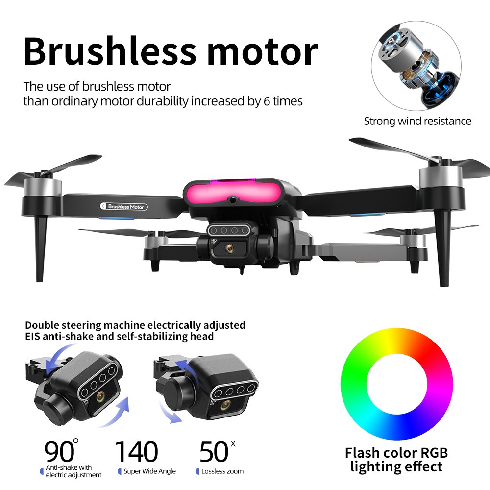 4K/ 8K Camera Electric Adjustable Dual Camera Drone Obstaclkidsoidance Smart Return RC Drones Plastic 150m Long Distance 2-axis