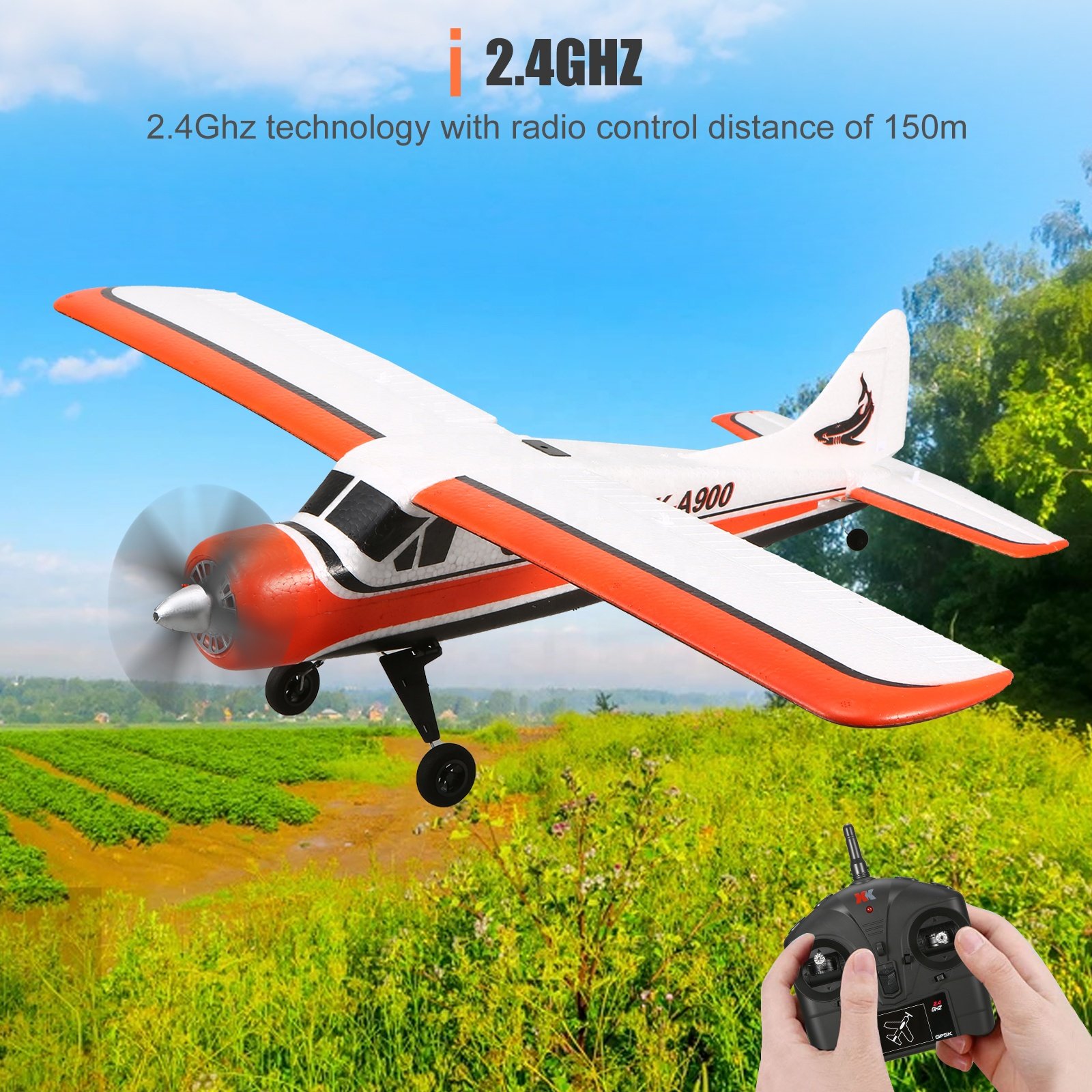 XK A900 Wingspan 580mm EPP 4CH RTF 3D Stunt And 6G Stable Mode Remote Control Airplane Drone Outdoor Toys RC Plane