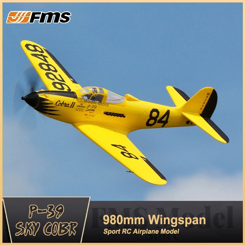 HOT FMS 980mm P-39 P PNP RC Airplane II High Speed Racing 4S 6CH Durable Scale Radio Control Model Plane Aircraft Avion