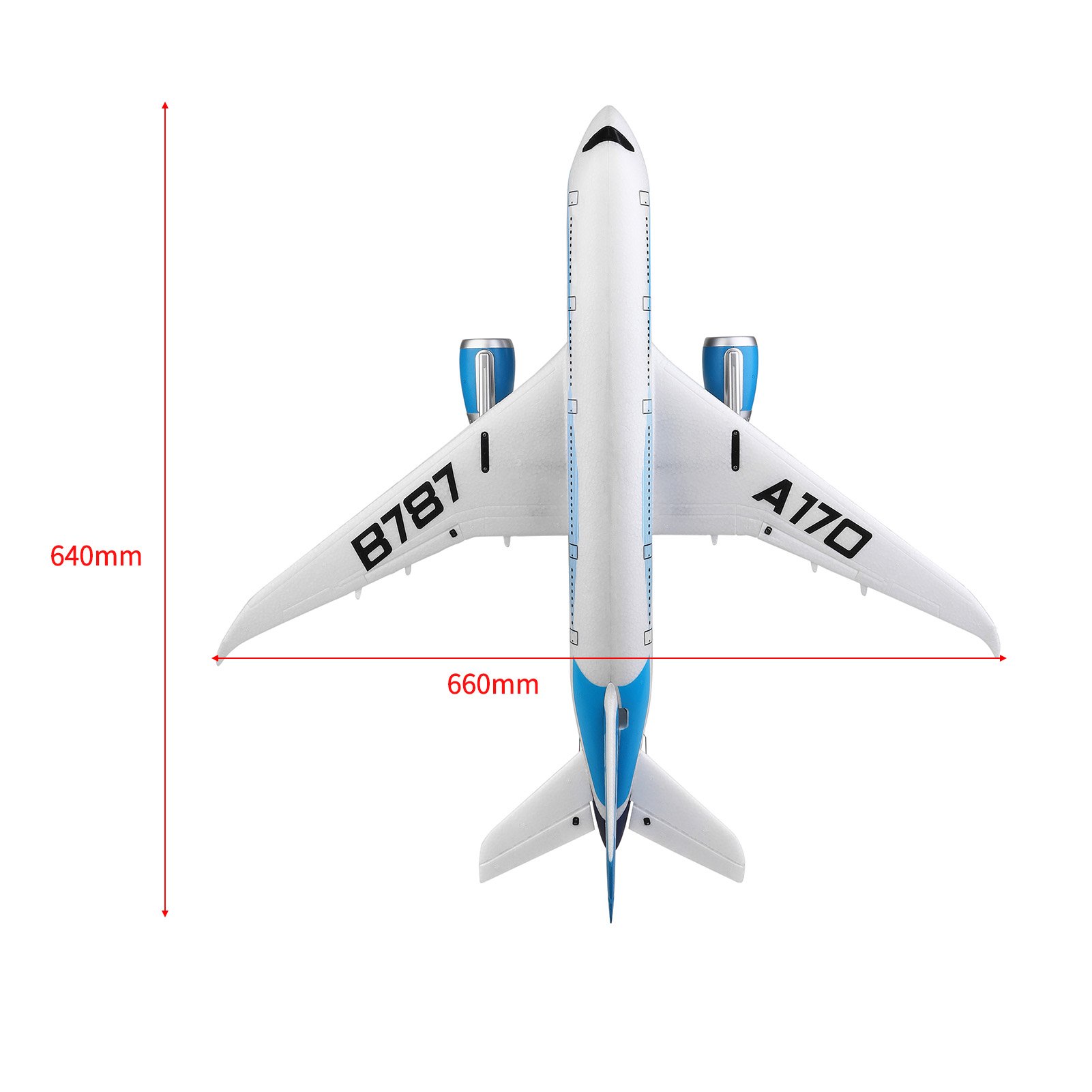 WLtoys A170 RC Airplane 787 660mm Wingspan Brushless Motor 3D/6G System 2.4GHz Real Aircraft Scale Down Outdoor Gift for Friend