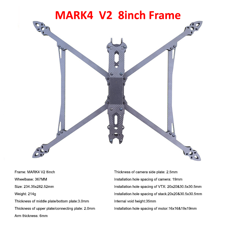 FPV Drone Racing Frame MARK4 V2 Version 7 8 9 10-inch Carbon Fiber FPV Drone Parts