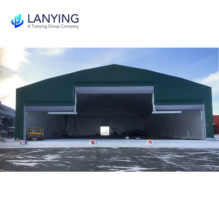 Clear Span aircraft Hangar Prefabricated Hangar With Huge Folding Door