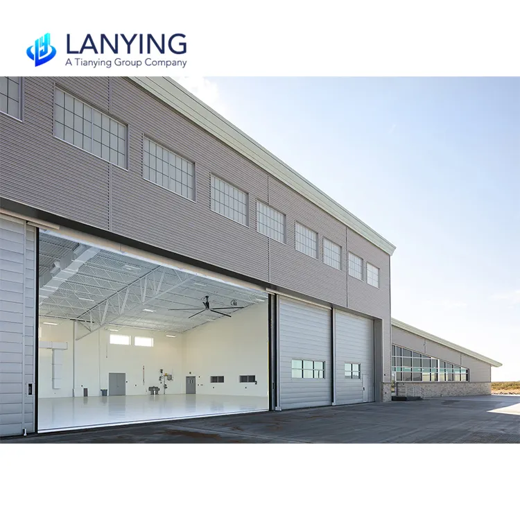 Clear Span aircraft Hangar Prefabricated Hangar With Huge Folding Door