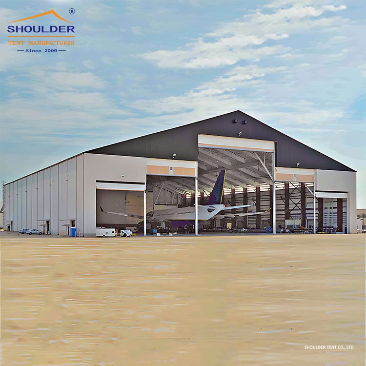 Industrial frame structure warehouse tent pvc airplane storage aircraft hangars heavy duty workshop tent with roof