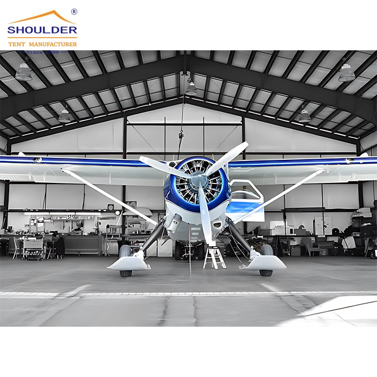 Industrial frame structure warehouse tent pvc airplane storage aircraft hangars heavy duty workshop tent with roof