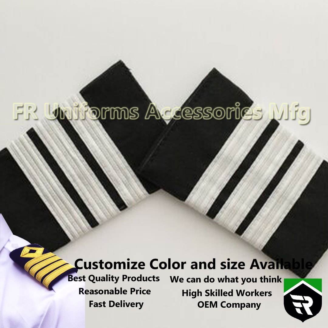 Professional Pilot Uniform Seafarer Air line Pilot Epaulettes Pilot Uniform Gold Stripe HIGH QUALITY PILOT SHOULDER BOARDS