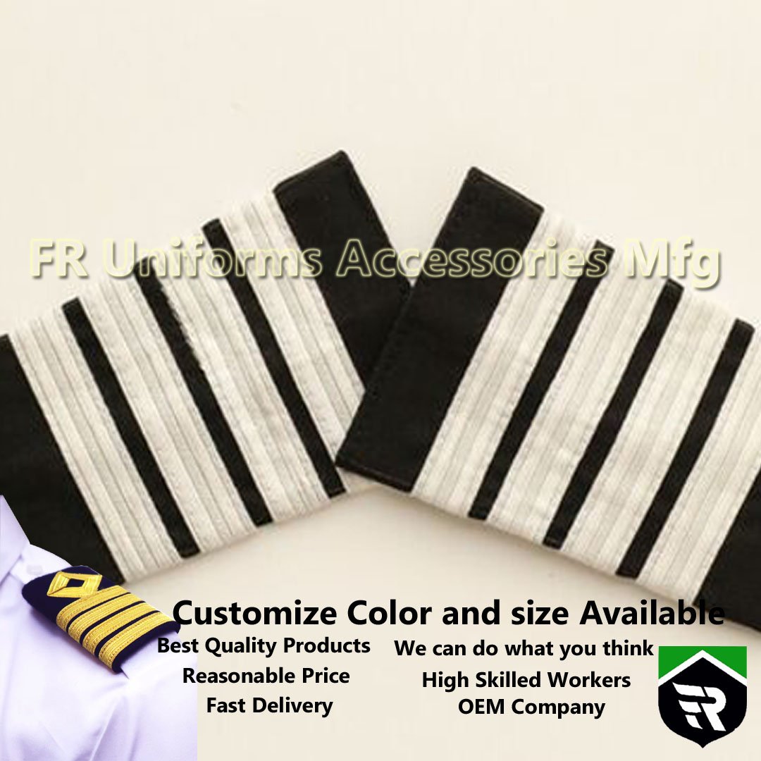 Professional Pilot Uniform Seafarer Air line Pilot Epaulettes Pilot Uniform Gold Stripe HIGH QUALITY PILOT SHOULDER BOARDS