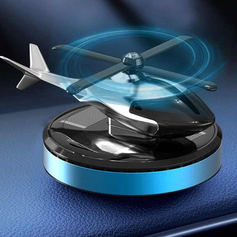 Auto Decoration Fragrance Metal Dashboard Helicopter Aircraft Freshener Rotation Car Solar Energy Plane Air Perfume