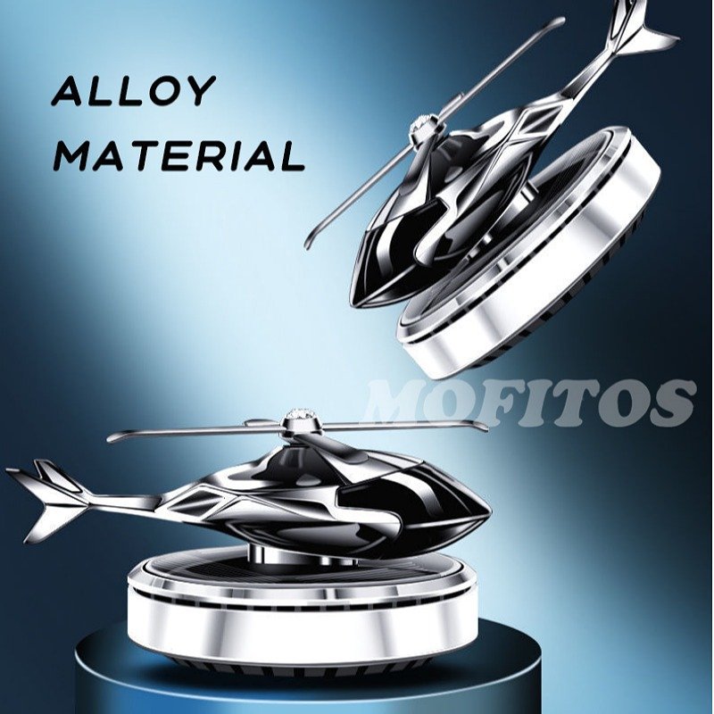 Auto Decoration Fragrance Metal Dashboard Helicopter Aircraft Freshener Rotation Car Solar Energy Plane Air Perfume