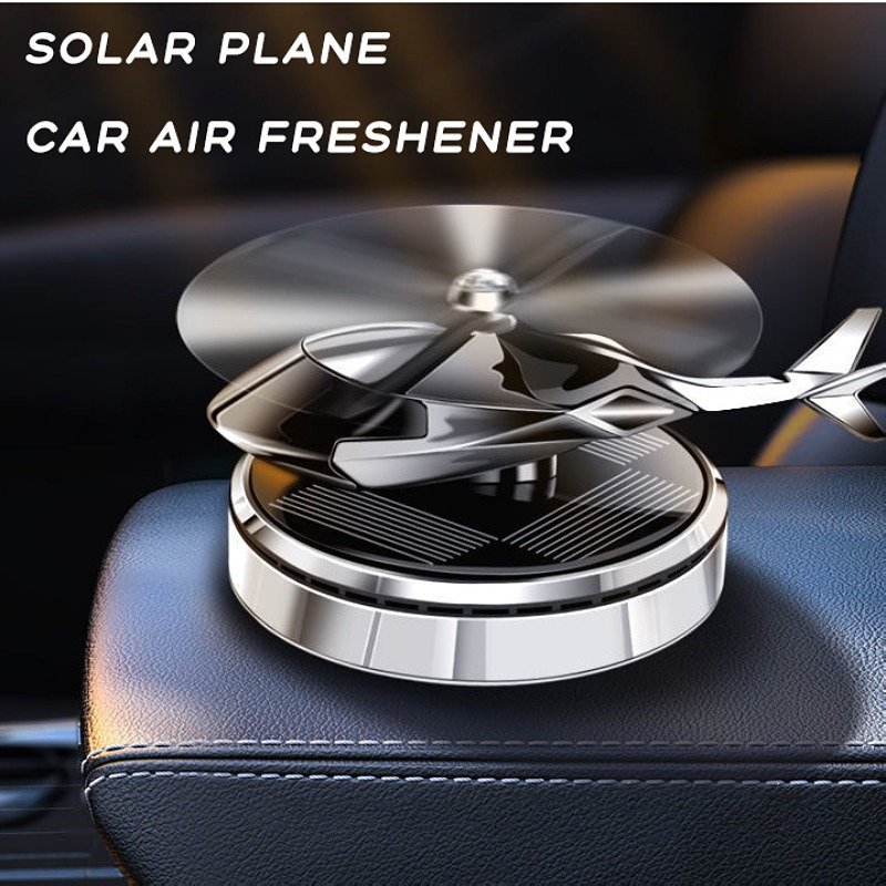 Auto Decoration Fragrance Metal Dashboard Helicopter Aircraft Freshener Rotation Car Solar Energy Plane Air Perfume