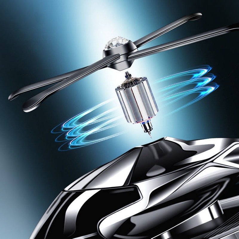 Auto Decoration Fragrance Metal Dashboard Helicopter Aircraft Freshener Rotation Car Solar Energy Plane Air Perfume