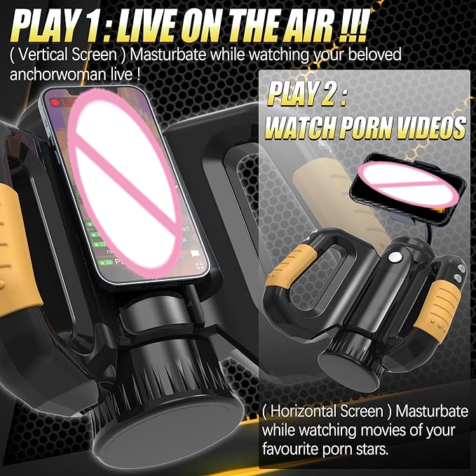 Automatic Rotating Aircraft Cup Mobile Phone Holder with xxl-xxl-xxl video Charging Double Handle Masturbator