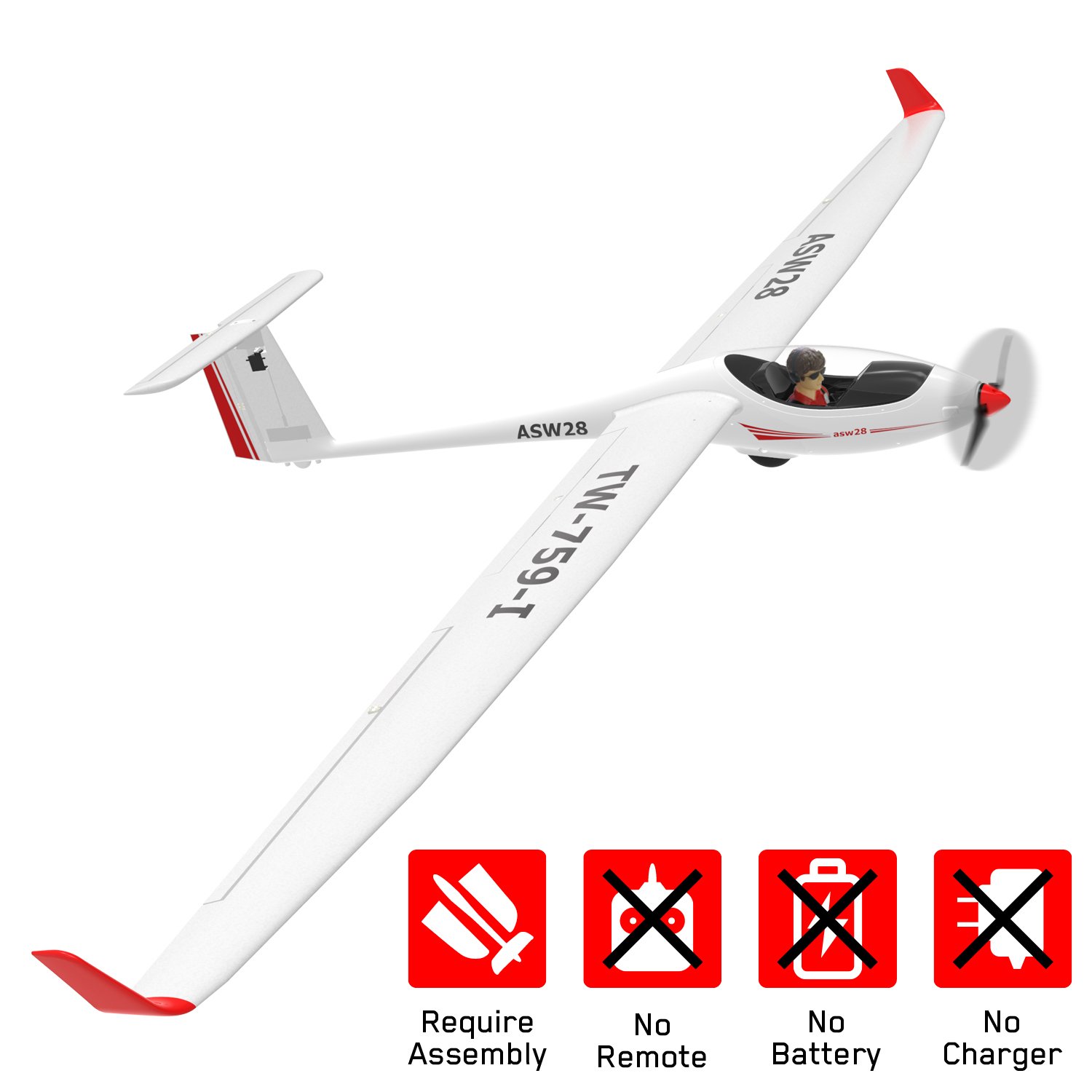 RC Aircraft ASW28 2.6M RTF Brushless Motor