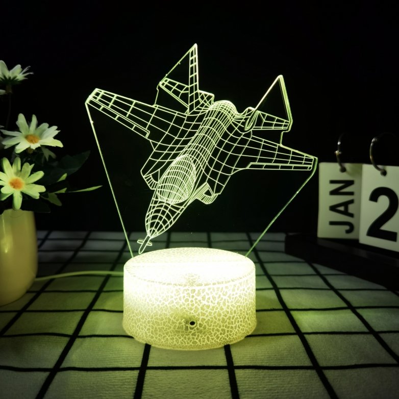 War Plane Fighter aircraft 3d Night Lights Jet Plane Table Lamp Christmas decorative lights