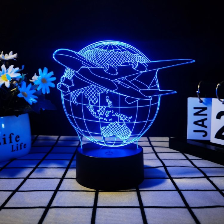 War Plane Fighter aircraft 3d Night Lights Jet Plane Table Lamp Christmas decorative lights