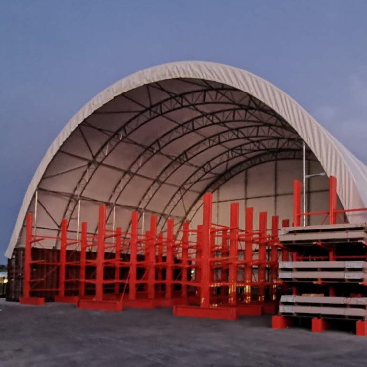 SSTC5040 aircraft double truss container dome shelter