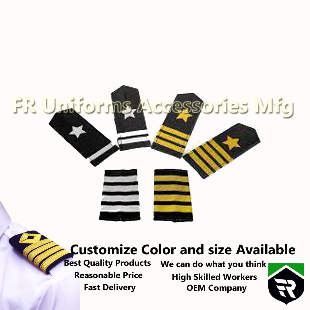Professional Pilot Uniform Air line Pilot Captain Aircraft Gold Stripes Bar Decoration Shoulder Boards Epaulettes Badges
