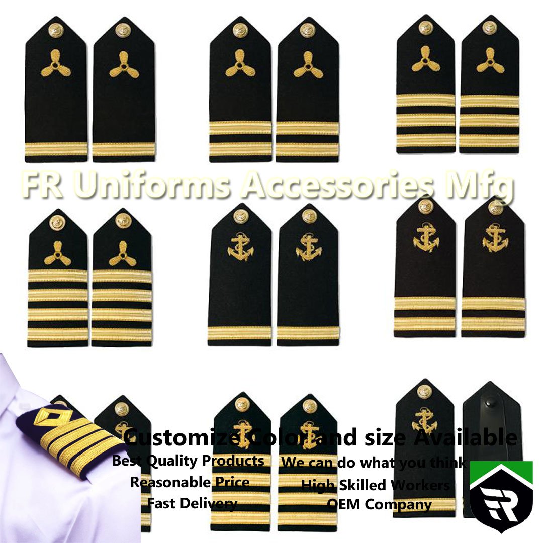 Professional Pilot Uniform Air line Pilot Captain Aircraft Gold Stripes Bar Decoration Shoulder Boards Epaulettes Badges
