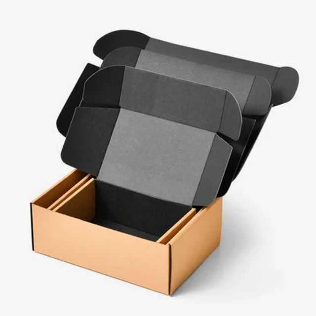 Customized corrugated kraft paper clothing gift packaging paper box foldable underwear shirt sweater brown express paper box