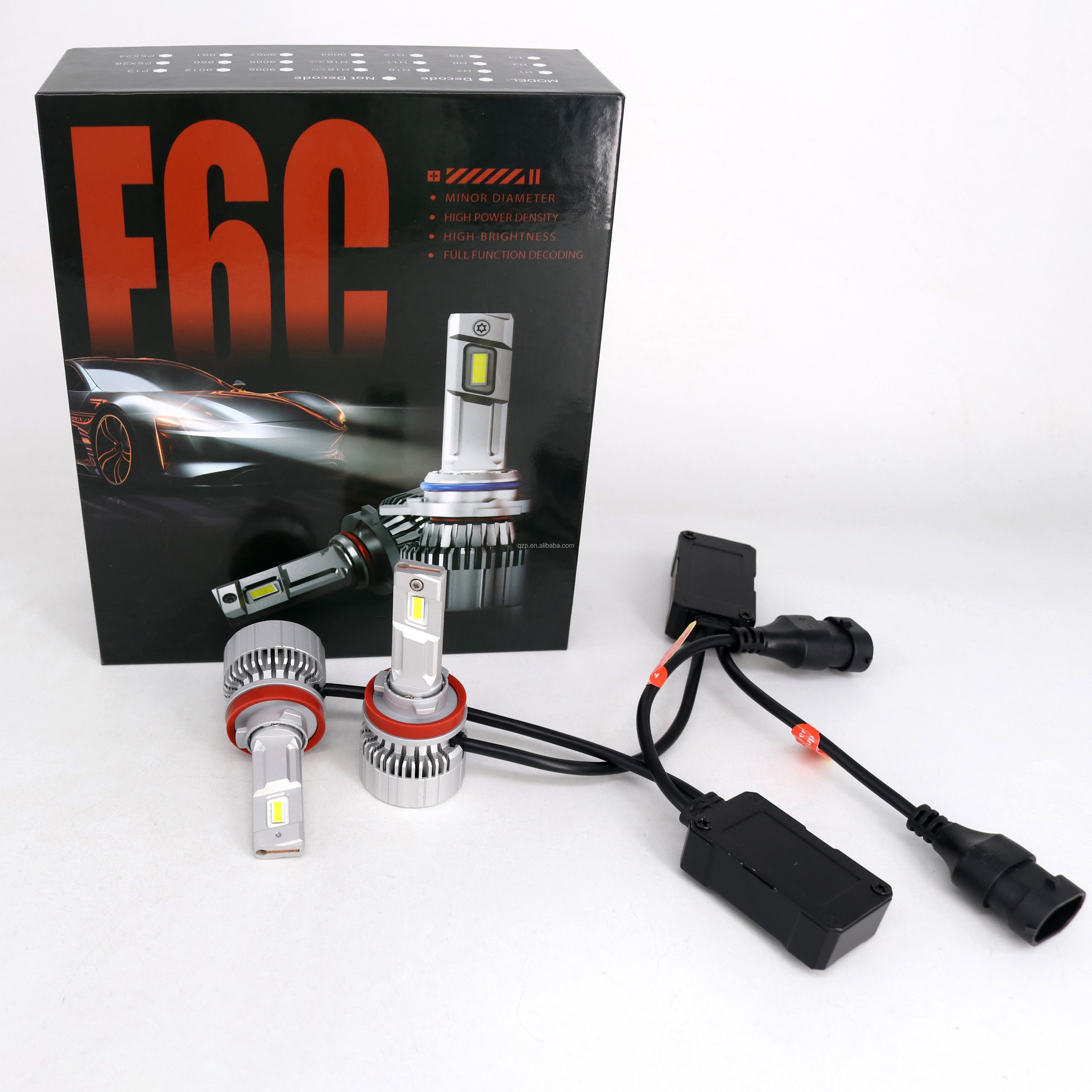 Top Quality Selling Waterproof Car Accessories 3 Chips 65W LED Headlight Bulbs F6C H1 H4 H7 H11 9005 9006 9012 6500K
