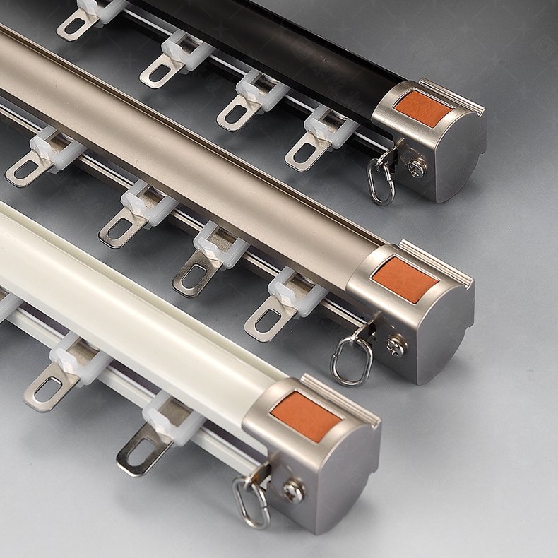 New Design Double Aluminum Sliding Curtain Track Poles 5m Metal Rail for Window and Home Room Dividers