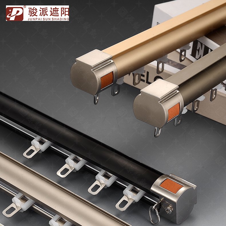 New Design Double Aluminum Sliding Curtain Track Poles 5m Metal Rail for Window and Home Room Dividers