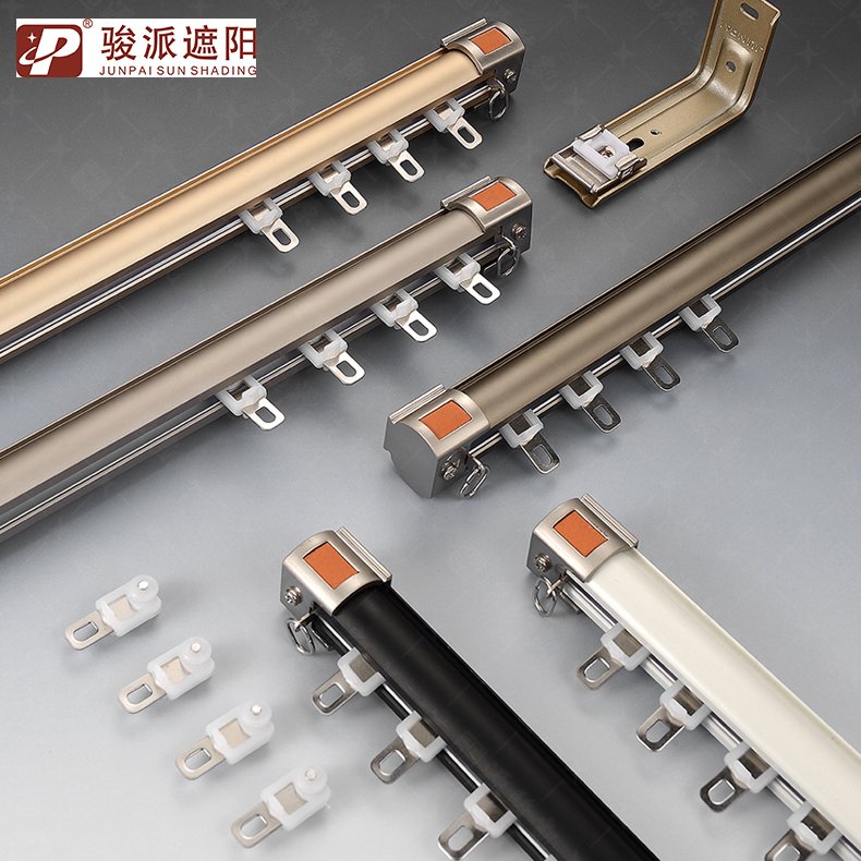New Design Double Aluminum Sliding Curtain Track Poles 5m Metal Rail for Window and Home Room Dividers