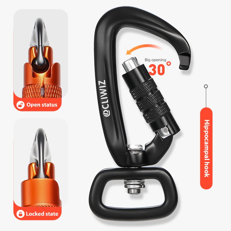 JRSGS Factory Wholesale Pet Accessories Pet Hooks 4KN High Quality Swivel Carabiner Hook 7075 Aluminum Customized Lightweight