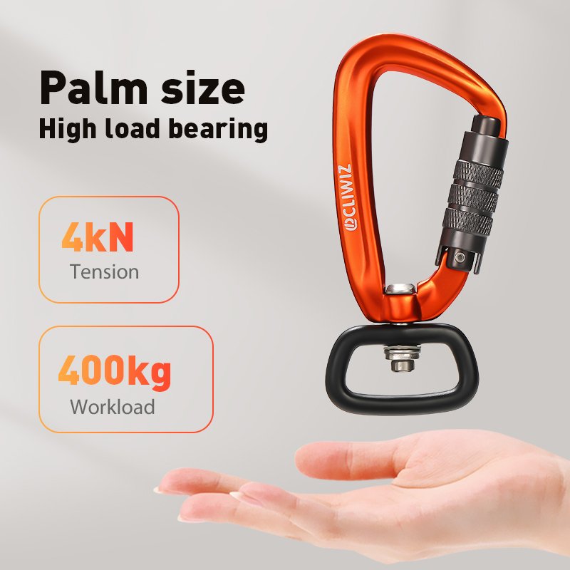 JRSGS Factory Wholesale Pet Accessories Pet Hooks 4KN High Quality Swivel Carabiner Hook 7075 Aluminum Customized Lightweight