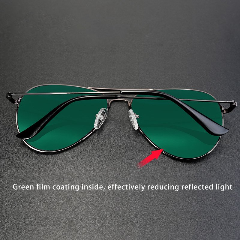 Factory Custom Wholesale Trending Designer Bright Silver Gold Pilot Frame Anti-Glare Curved Lenses Aviation Sunglasses