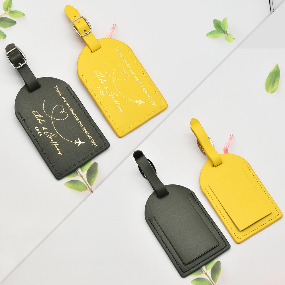 Custom Logo Multi-color Plane Boarding Pass Suitcase Tag Checked Boarding Travel Waterproof Leather Luggage Tag