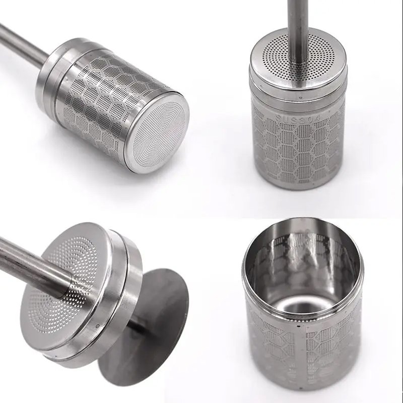 Portable French Press Coffee Maker Food Grade Stainless Steel Tea Strainer Coffee Maker Fine Mesh Coffee Brewer for Camping