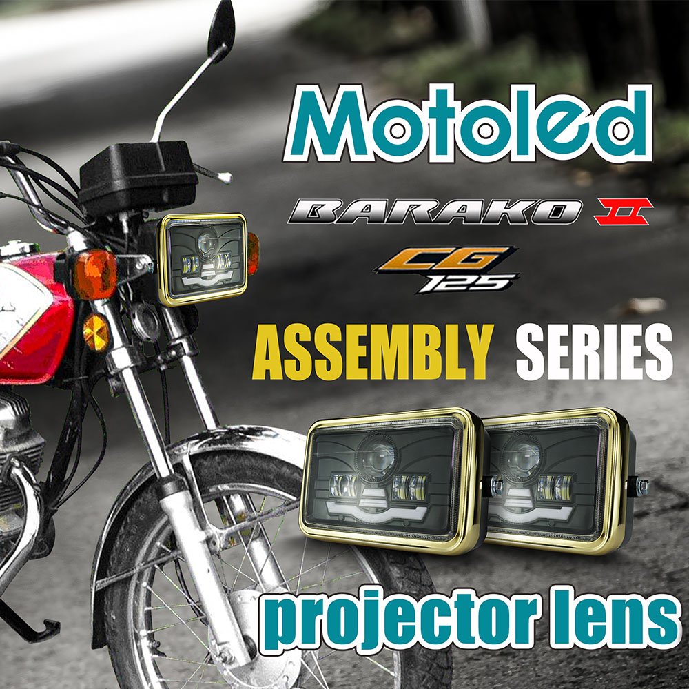 MOTOLED CG125 Barako 6 4 Inch Motorcycle Headlight Assembly Projector Lens DC12V 45W 4800LM