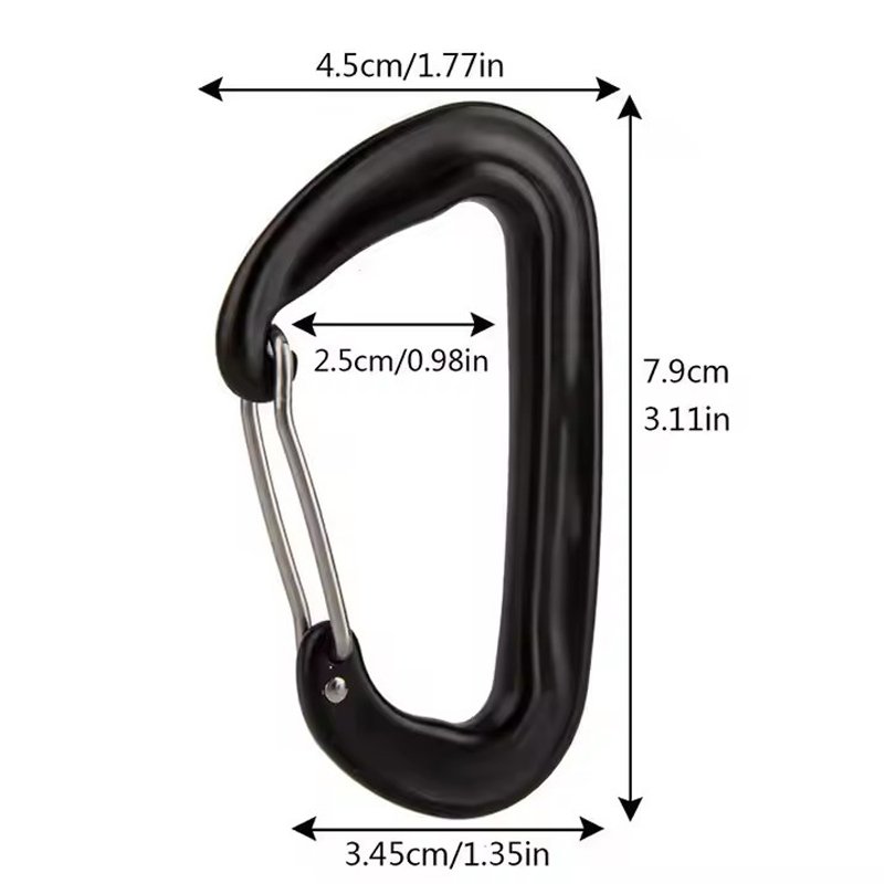 2025 Professional Climbing Carabiner D Shape Mountaineering Buckle Hook 12KN Safety Lock Outdoor Climbing Equipment Accessory