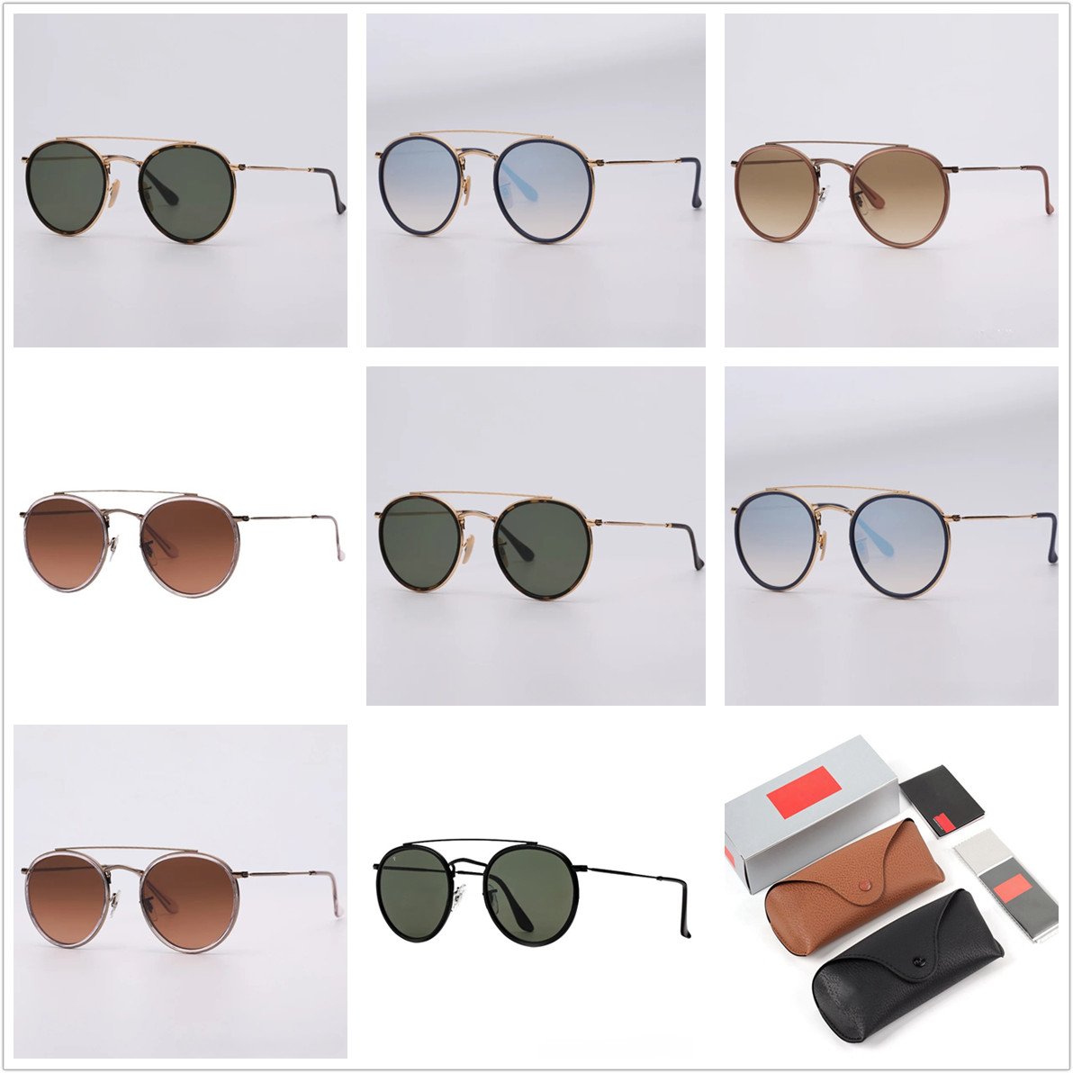 Retro High Quality Double Bridge Luxury Men Famous Design Timeless Classic Sun Glasses Trendy Eyewear Shade Polarized Sunglasses