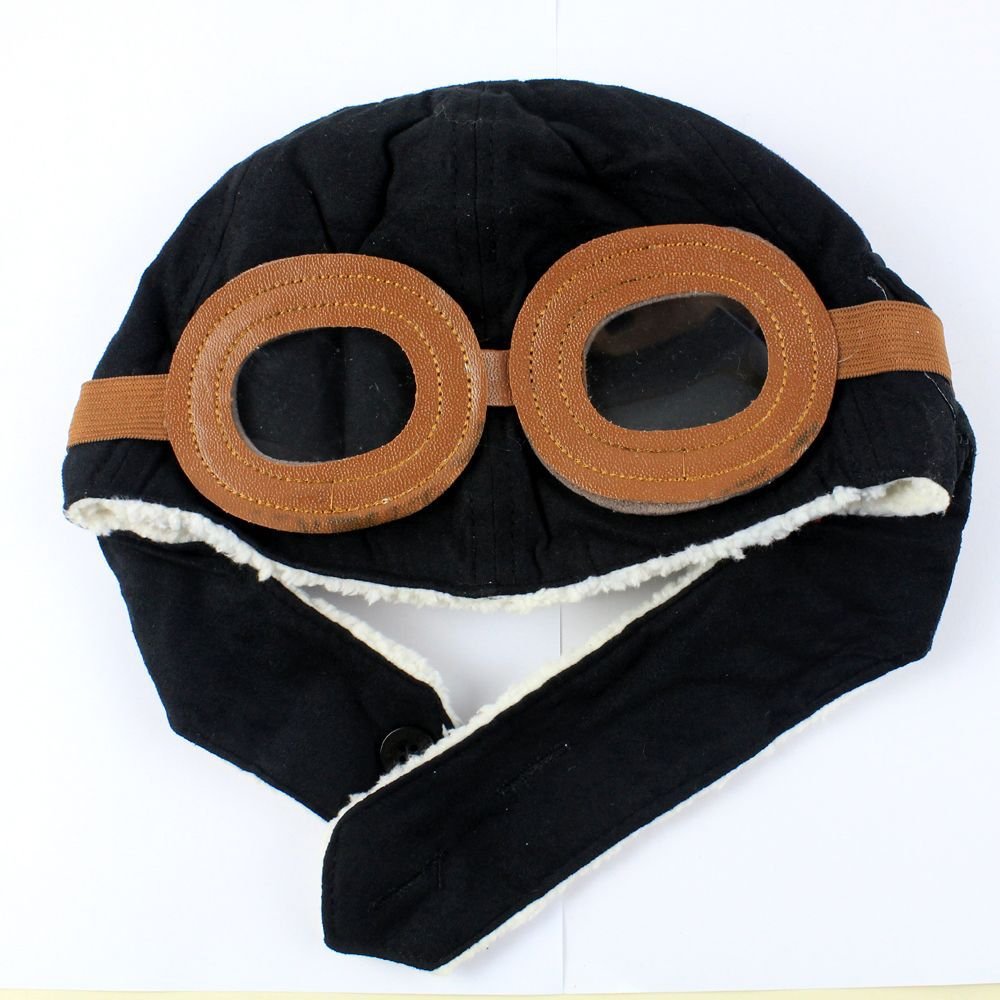 3-7 Y Kids Aviator Pilot Cap With Glasses Fleece Lining Warm Winter Hat Novelty Accessory Fishing for Children Winter Season