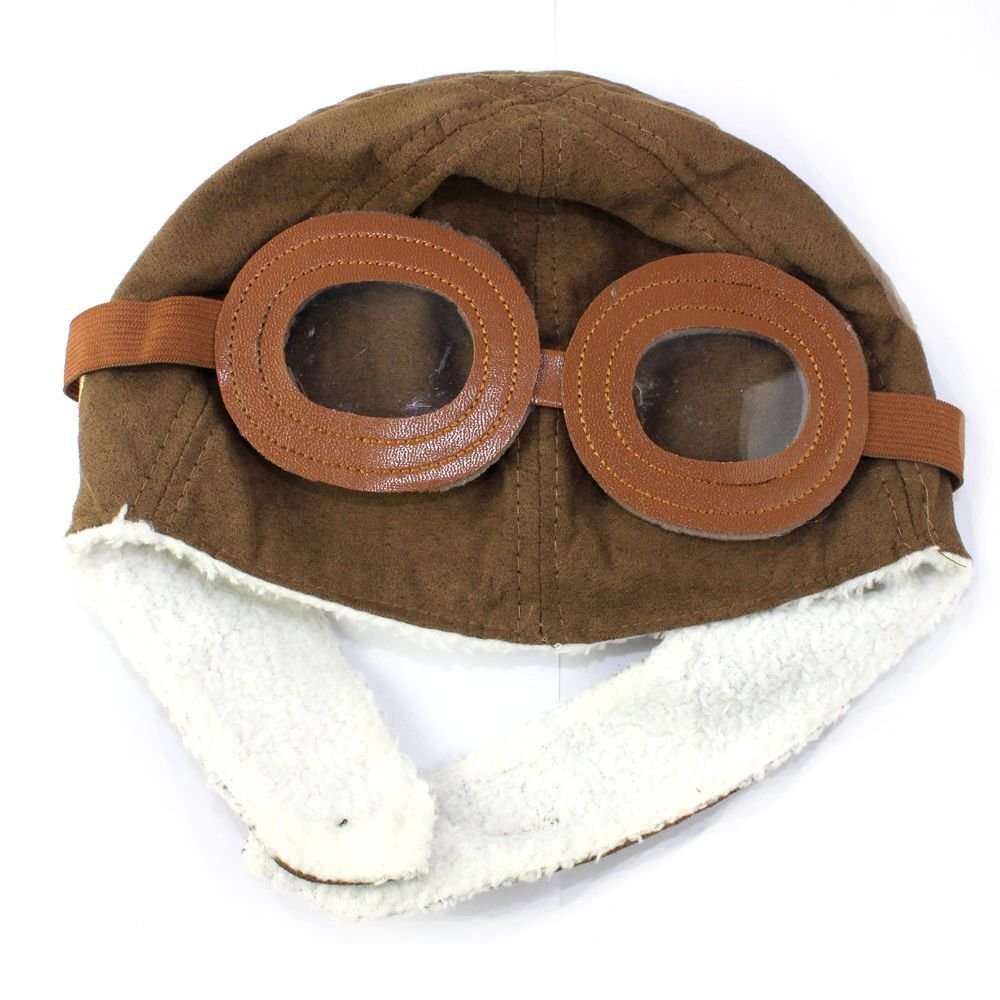 3-7 Y Kids Aviator Pilot Cap With Glasses Fleece Lining Warm Winter Hat Novelty Accessory Fishing for Children Winter Season