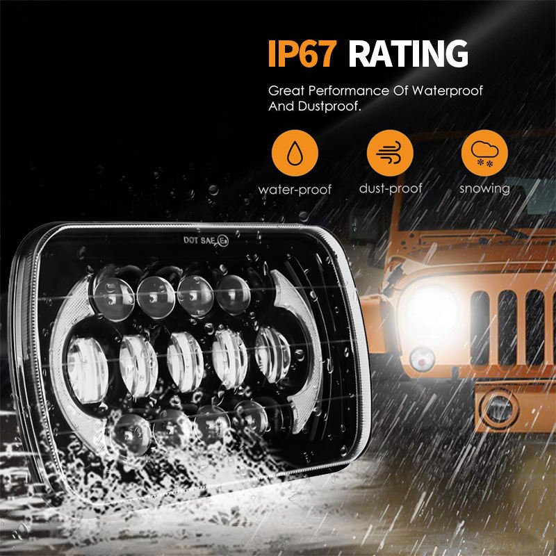 Superbleds 7 Inch 55W Square Led Light Spot LED Driving Lamp Pickup Truck High Low Beam 4x4 Rectangle Headlamp Car Accessories
